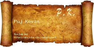 Puj Kevin névjegykártya